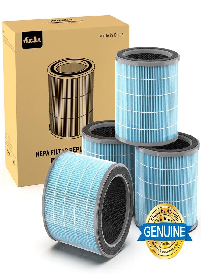 Aircillin Air Purifier AP070A & AP070B Replacement Filters, Efficiency Activated Carbon, High-efficiency HEPA Filter, 4 Pack - Image 1